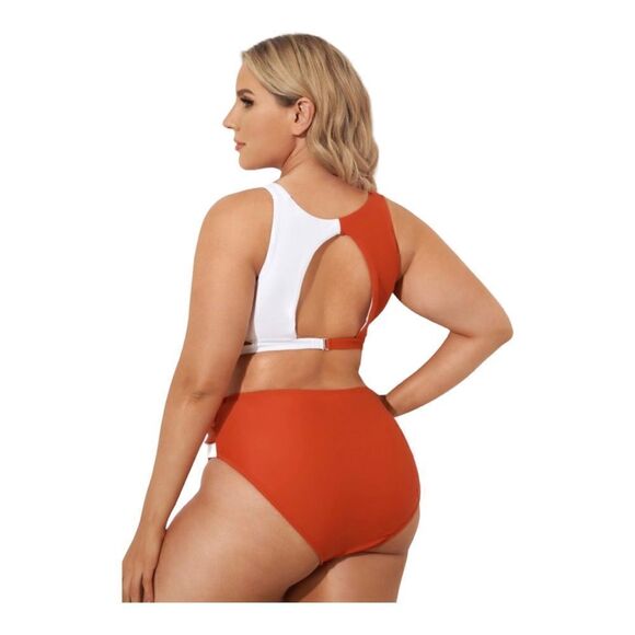 NWT “Meet Curve” Red & White Wrap Fashion Bikini Set Size Large - Picture 2 of 10